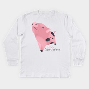 Stop Speciesism Kids Long Sleeve T-Shirt